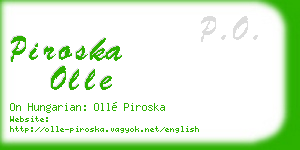 piroska olle business card